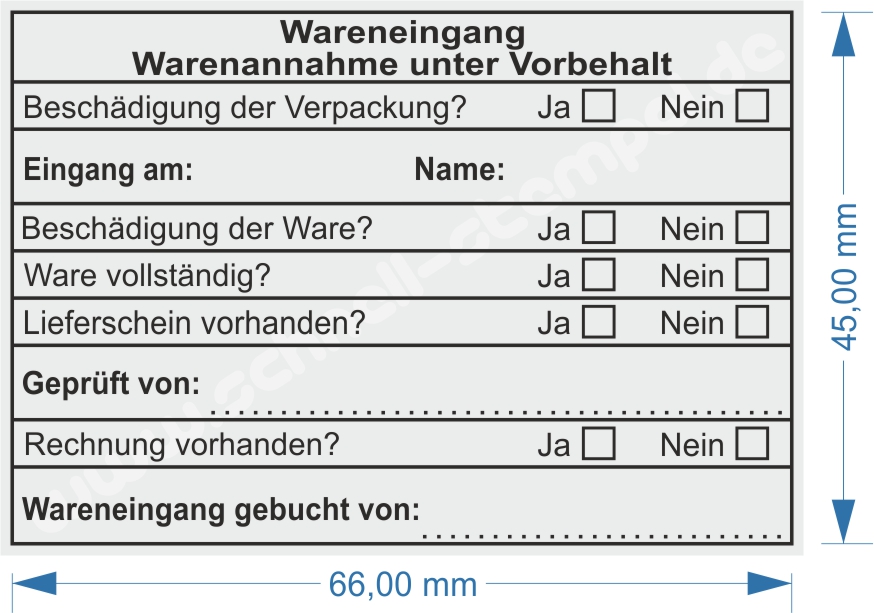 Stempel Wareneingang gebucht von Stempel Wareneingang gebucht von
