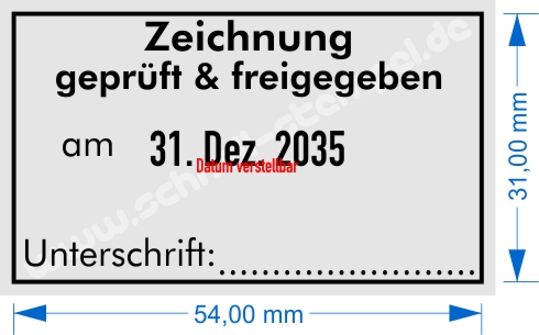 Stempel Zeichnung geprüft und freigegeben