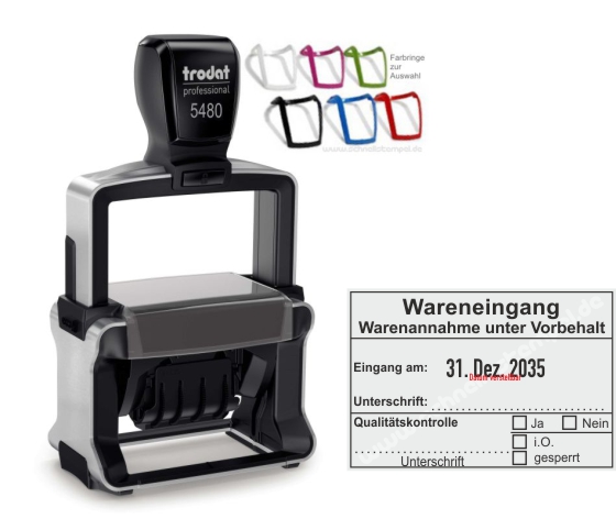 Stempel-Trodat-Professional-5480-Wareneingang-Warenannahme-Qualitaetskontrolle Trodat 5480