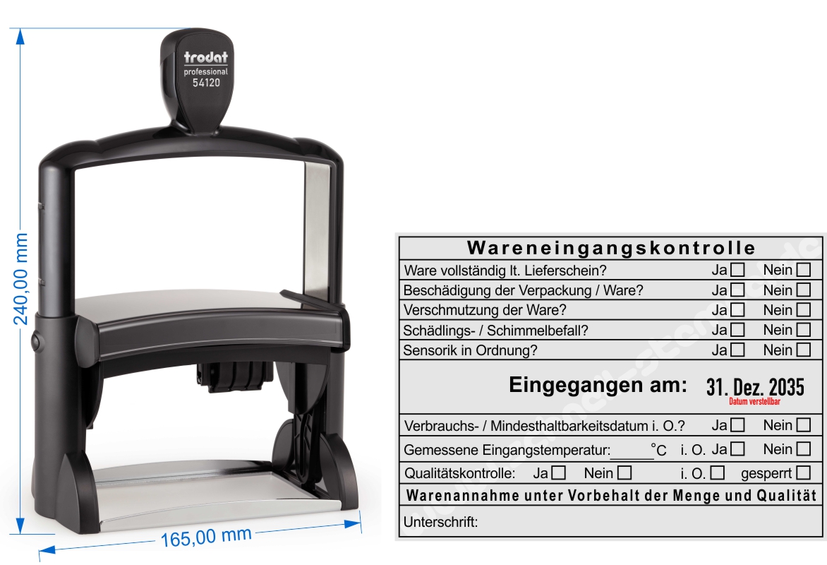 Stempel-Wareneingang-Lebensmittel